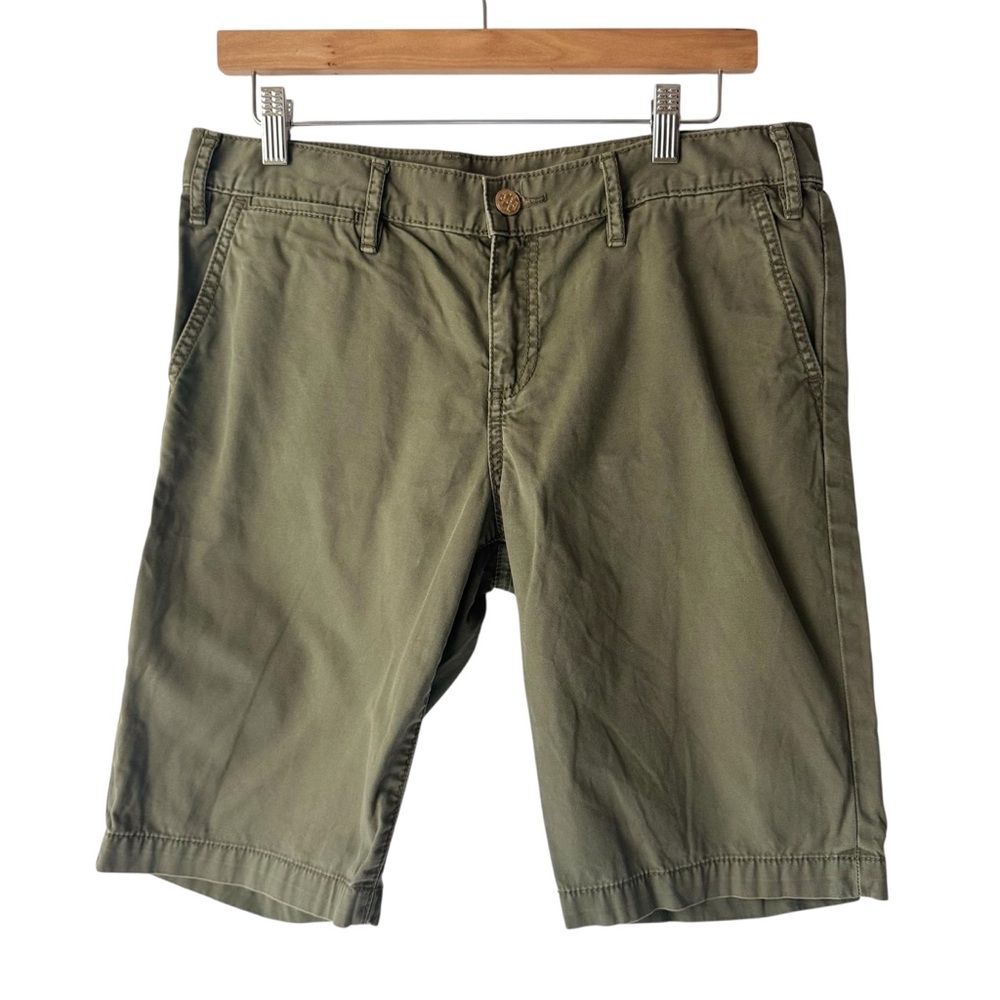 Tory Burch Bermuda Chino walking shorts olive size 29 preppy academia